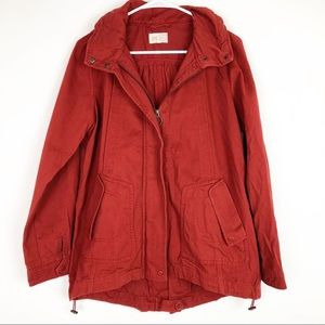 Jolt Utility Jacket Size Medium Maroon Red Hooded